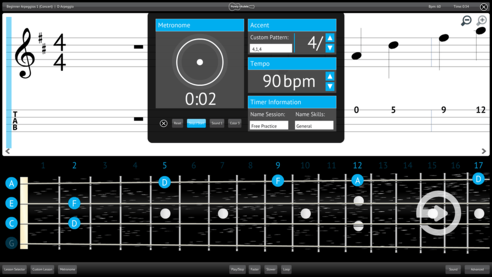 Purely Ukulele Screenshot Custom Metronome