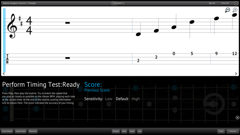 Purely Ukulele Screenshot Perform Testing Ability